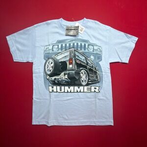 VINTAGE Y2K NWT Hummer H2 Graphic T-Shirt Kids Medium M Light Blue Alstyle men S